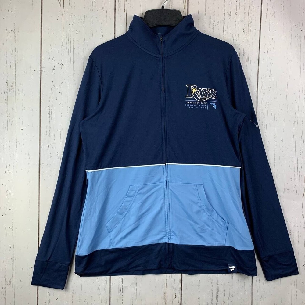 Tampa Bay Rays MLB Medium Fanatics Full Zip Sweatshirt Blue New Men